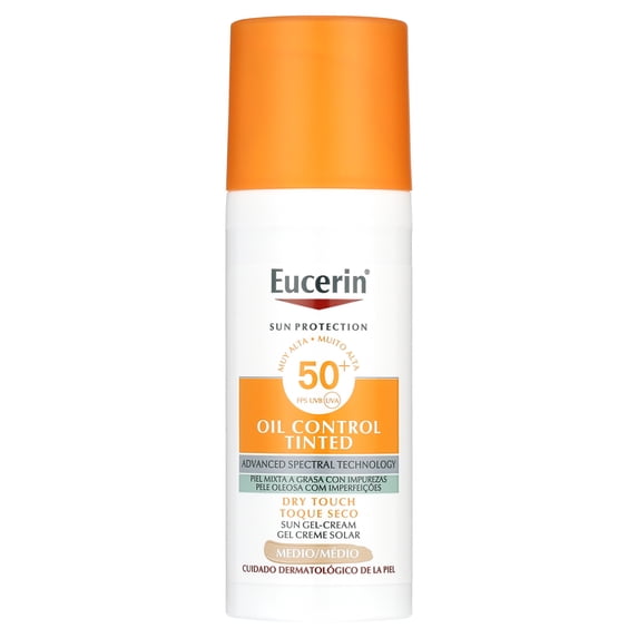 EUCERIN OIL CONTROL TINTED SUN GEL-CREAM SPF50+ MEDIUM 50ML