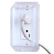 EUDEMON 1 Pack Baby Safety Electrical Outlet Cover Box Childproof Large Plug Cover for Babyproofing Outlets Easy to Install & Use Transparent