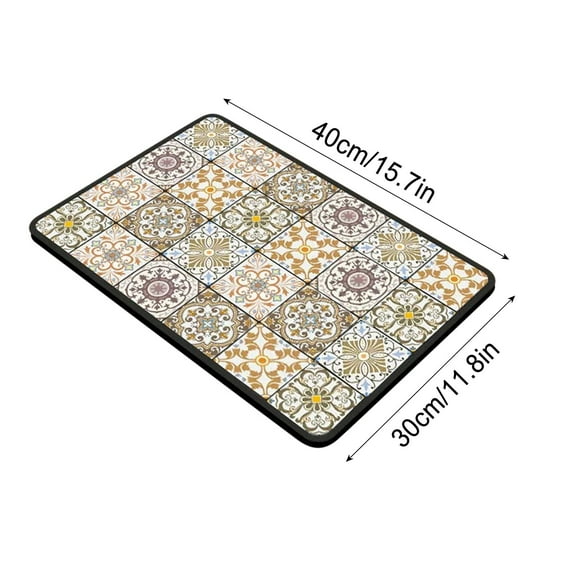EUDIDV 16 X 11.8inch Kitchen Drainage Mat No Wash Insulation Mat Antiskid Meal Mat Bowl ,Dish Drying Pad for Dishes, Utensils, Pots and Pans,Stone Drying Mat for Kitchen Counter,Heat-resistant