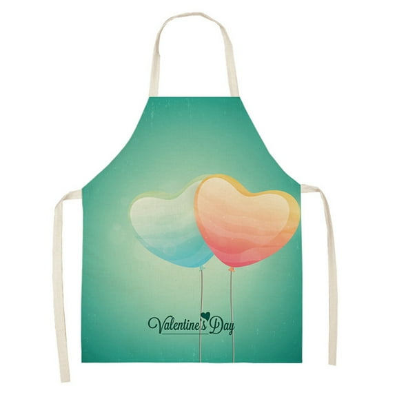 EUDIDV Aprons for Women With Pockets 1pc Parent adult the Family Kitchen Valentine's Day Print Linen Family Aprons plus Size Pinafore Apron Pinafore Aprons for Women