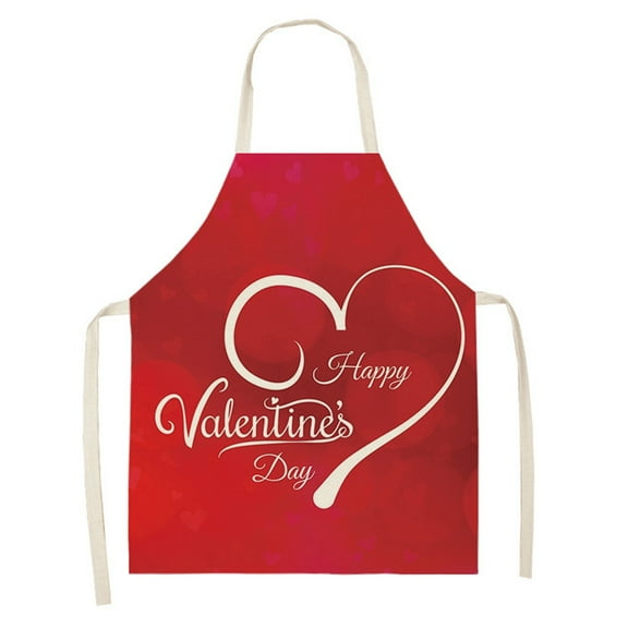 EUDIDV Aprons for Women With Pockets 1pc Parent adult the Family Kitchen Valentine's Day Print Linen Family Aprons plus Size Pinafore Apron Pinafore Aprons for Women