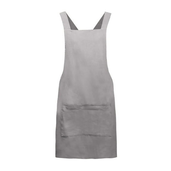 EUDIDV Aprons for Women With Pockets Women Cotton Linen Back Apron Japanese Housework Kitchen Wrap Pinafore plus Size Pinafore Apron Pinafore Aprons for Women