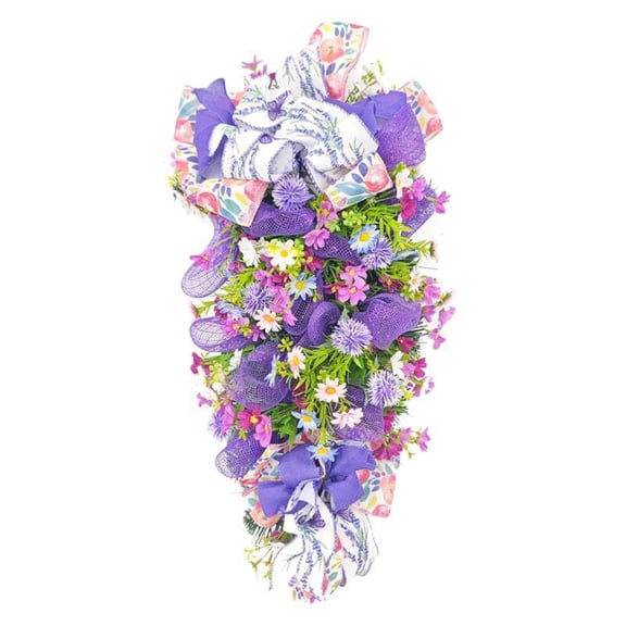 EUDIDV Artificial Flowers Spring Flower Wreath Hanging Small Bow Flower Wreath Hanging Decoration In Front Of The Door Holiday Decoration Props;for Home Decor