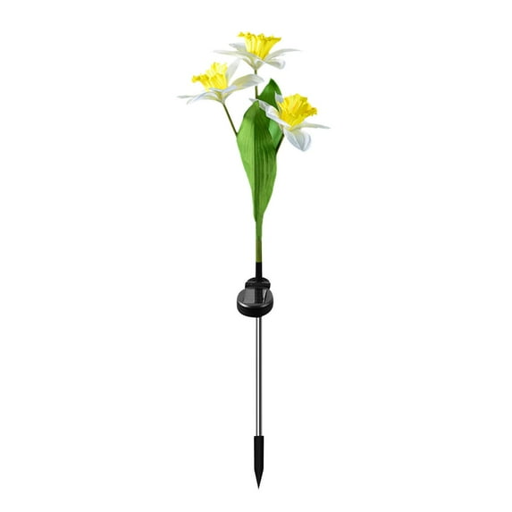 EUDIDV Artificial Plant Lights Solar Powered Flower Stake LED Lights, 3 Head Outdoor Daffodil Garden Lights Decorative Stake Lights For Garden Yard;for Home Decor