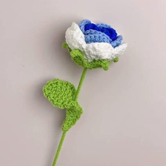 EUDIDV Artificial Plants; Knitted Roses Hand Woven Rose Simulation Yarn Knitted Bouquet Floral Decoration Gift;for Home and Office