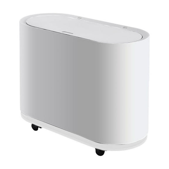 EUDIDV Bathroom Trash Can 10 Liter Push To Open Lid Plastic Double Layer Waste Canister Sortable Wet And Dry Waste Bins Narrow Waste Basket For Bathroom Bedroom Kitchen Kitchen Trash Can