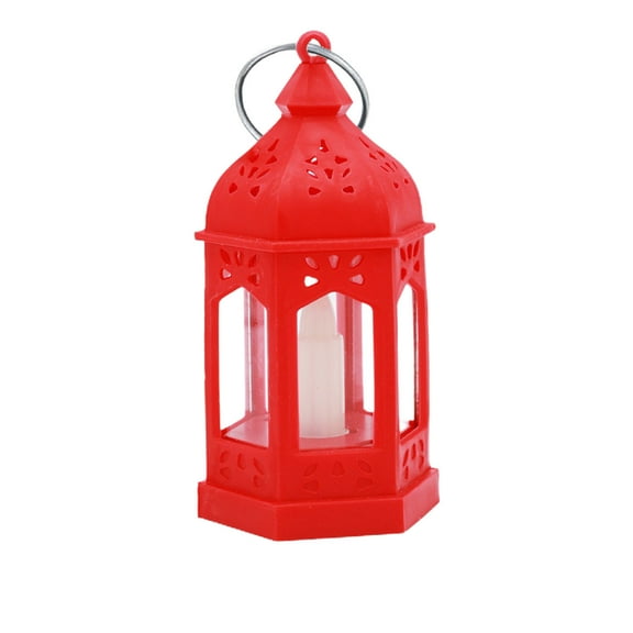 EUDIDV Christmas Decorations Mini portable lantern 9.5x4.2x4.2cm Mini Portable Hexagonal Wind Lamp Small Oil Lamp Festival Wind Lamp Electronic Candle Small Horse Lantern Ambience Lamp Night Light