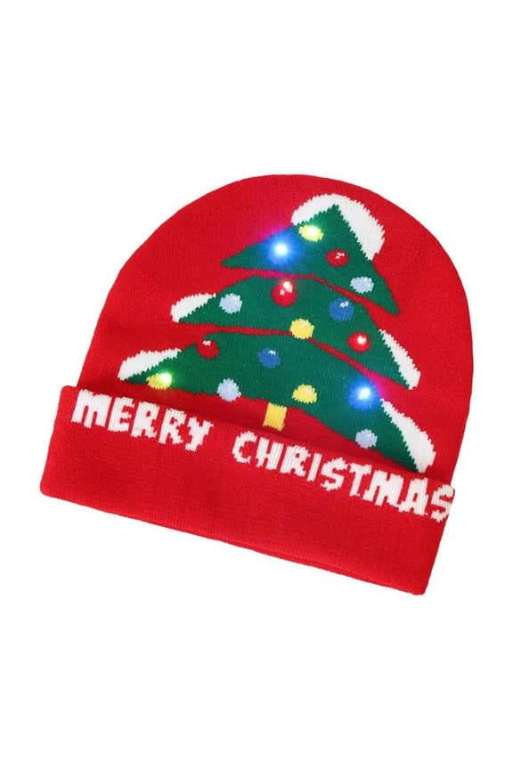 Christmas Lights New Christmas Lantern Flip Up Knitted Hat The Fall Of Leaf Winter Fashion Trend Warm Christmas Party Christmas Hat Essential For Festivals Xmas Decorative Lights