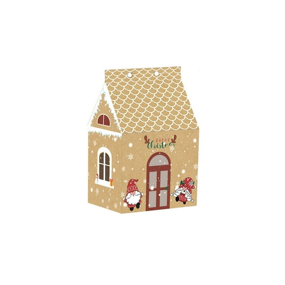 EUDIDV Christmas Ornaments Christmas Gingerbread House Candy Box Party Kraft Paper Packaging Box Gift Chocolate Box For Family Gatherings Parties And Gift Giving Xmas Tree Decor