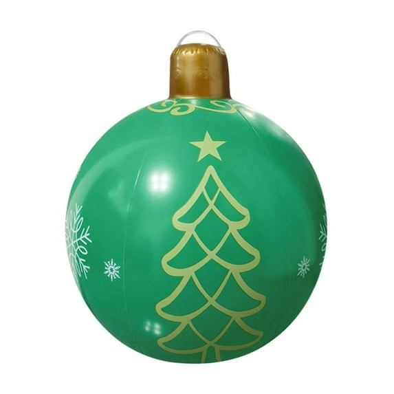 EUDIDV Christmas Ornaments Inflatable Christmas Decoration Ball Festive Outdoor Courtyard Pendant Printed PVC Toy Ball Xmas Tree Decor