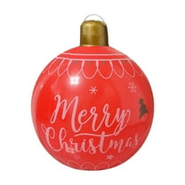 EUDIDV Christmas Ornaments Inflatable Christmas Decoration Ball Festive Outdoor Courtyard Pendant Printed PVC Toy Ball Xmas Tree Decor