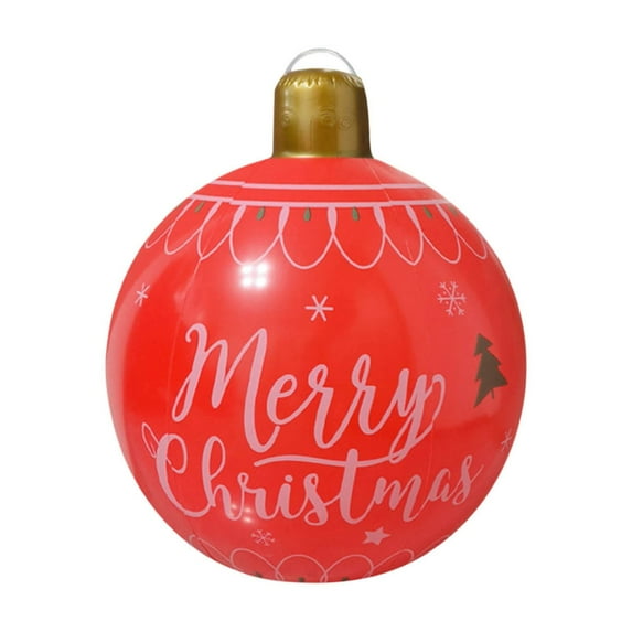 EUDIDV Christmas Ornaments Inflatable Christmas Decoration Ball Festive Outdoor Courtyard Pendant Printed PVC Toy Ball Xmas Tree Decor