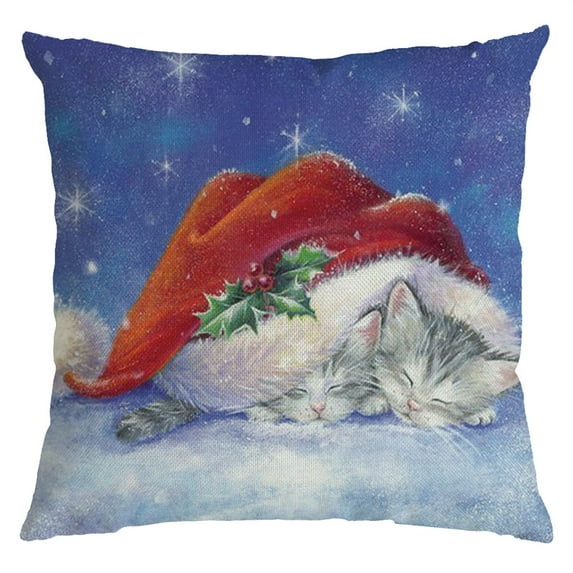 EUDIDV Christmas Pillowcase Christmas Linen Throw Pillow Case Cushion Cover Home Sofa Decor Festive Pillow Cover Standard
