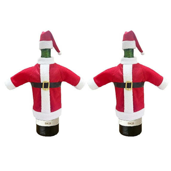 EUDIDV Christmas Products 2PCS Wine Bottle Cover Bags Decoration Home Party Santa Claus Christmas Festive Supplies