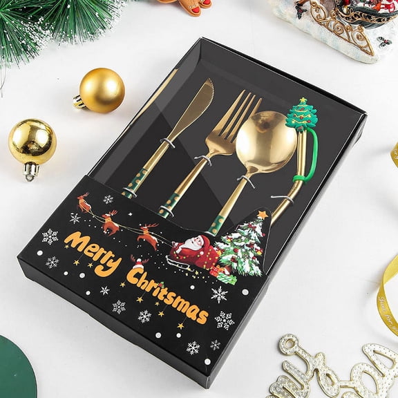 EUDIDV Christmas Products 4-Pack Christmas Table Decorations Christmas Dinnerware Table Decorations Festive Supplies