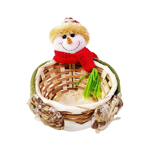 EUDIDV Christmas Products Christmas Candy Storage Basket Decoration Santa Claus Storage Basket Gift Small Festive Supplies