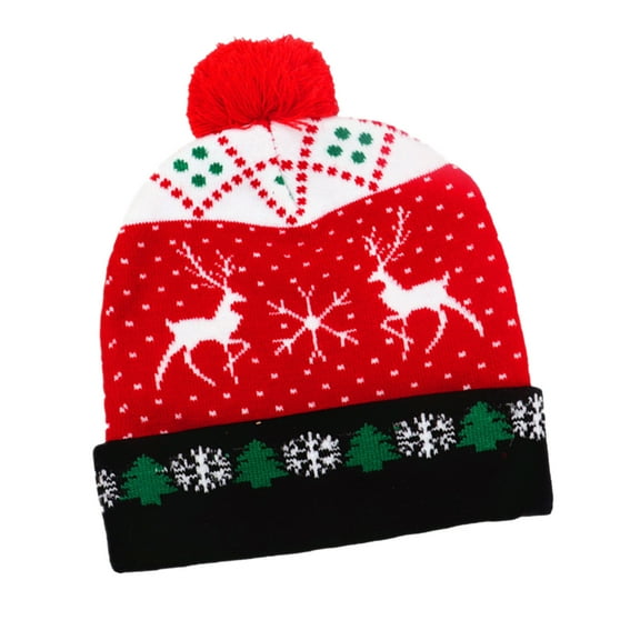 EUDIDV Christmas Products Christmas Decorations Knitted Christmas Hats Colorful Luminous Knitted Hats High-end Christmas Hats For The Elderly Festive Supplies