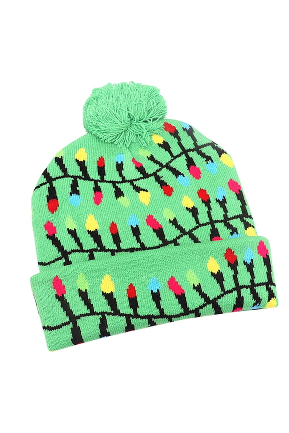Christmas Products Christmas Decorations Knitted Christmas Hats Colorful Luminous Knitted Hats High-end Christmas Hats For The Elderly Festive Supplies