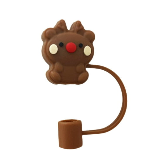 EUDIDV Christmas Products Christmas Straw Cap Christmas Reindeer Snowman Cup Straw Cap Christmas Straw Stopper Straw Cap Reusable Straw Cap Festive Supplies