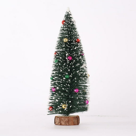 EUDIDV Christmas Products Christmas Tree Mini Tree With Wood Base DIY Crafts Home Table Decor Festive Supplies