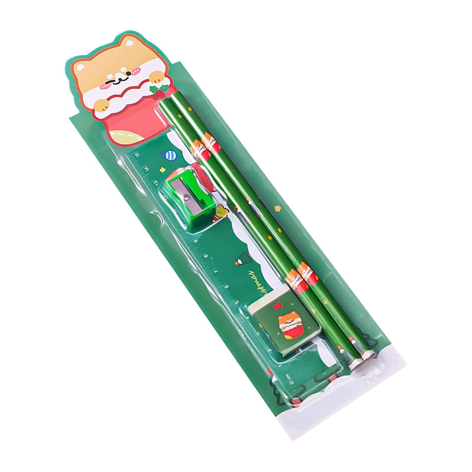 EUDIDV Christmas Products Pencil Set Student Stationery Five Piece Set