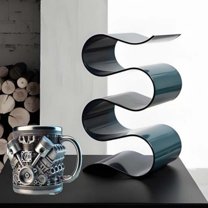 EUDIDV Coffee Mug,Personalized Stainless Steel Mug - V8 V6 Engine Stylish For Car Enthusiasts Resin Stainless Steel Cup Personality Wine Cup Coffee Cup Gift Decoration,Decorative Mug