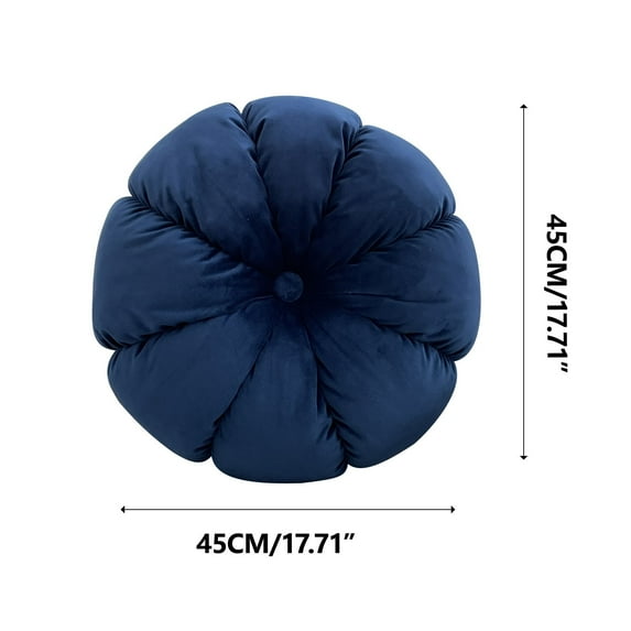 EUDIDV Comfortable Relaxing Cushion Velvet Pumpkin Cushion Futon 18in Round Floor Cushions Pillow Pleated Meditation Pillow Cushion For Living Room Chair Couch Sofa Decor Supportive Seat