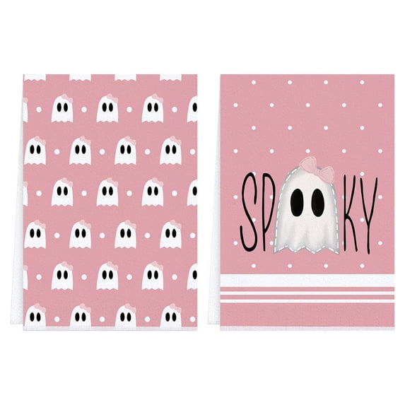 EUDIDV Creepy Props Halloween Pumpkin Kitchen Dish Towel Four Piece Set Fine Fiber Home Cleaning Cloth Dish Towels Spooky Ornaments