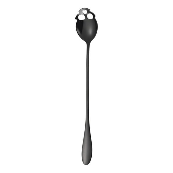 EUDIDV Creepy Skeleton Halloween Stainless Steel Skull Shape Stirring Spoon Bar Milk Tea Juices Ice Cream Coffee Cocktail Hollow Long Handle Ice Spoon Halloween Skeleton Decoration