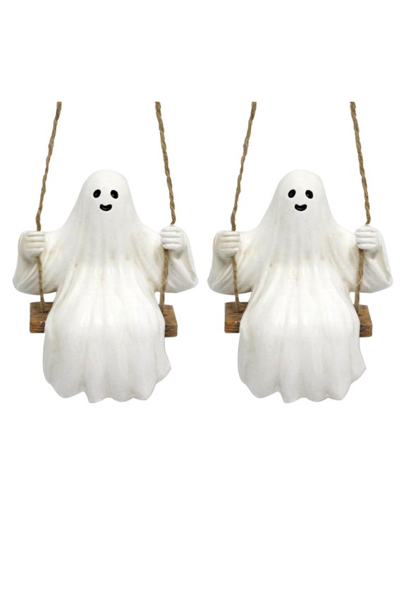Creepy Tabletop Decor Halloween Ghost Pendant Decoration Venue Layout Props Hanging Ghosts Demons Ghost Pendants Ghost Festival Gifts 2pcs Halloween Figurines