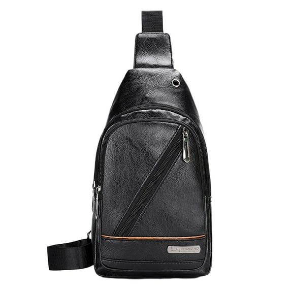 EUDIDV Crossbody Bag;Men's Soft Leather Chest Bag - Stylish One-Shoulder Bag - Waterproofing Casual Business Sling Bag;Suitable for Going Out and Travel