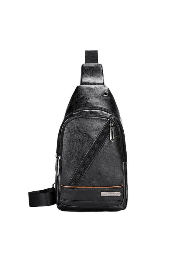 Crossbody Bag;Men's Soft Leather Chest Bag - Stylish One-Shoulder Bag - Waterproofing Casual Business Sling Bag;Suitable for Going Out and Travel