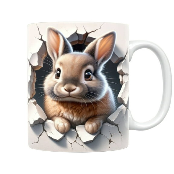 EUDIDV Decorative Ceramic Mug 350ml Easter Bunny Ceramic Coffee Mug Tea Cup Valentine's Day Large Ceramic Mug