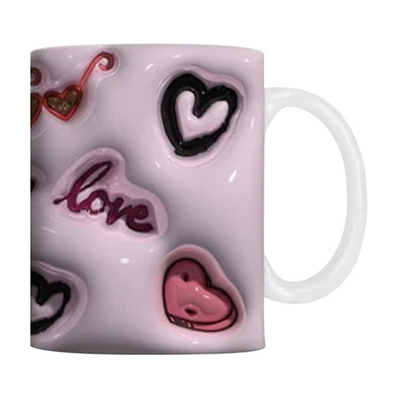 EUDIDV Decorative Ceramic Mug 350ml Valentine's Day Love Ceramic Coffee Mug Large Ceramic Mug