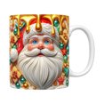 thumbnail image 1 of EUDIDV Decorative Ceramic Mug Christmas Mug Inflated Snowman Mug, Santa Mug Press Puffy Design 15oz 11oz Coffe Large Ceramic Mug, 1 of 5