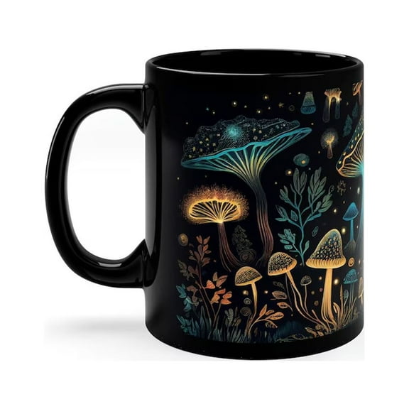 EUDIDV Decorative Ceramic Mug Fungi Mug Mug Black Coffee Cup Novelty Coffee Mugs Cute Bioluminescent Gifts Gifts For Lovers Large Ceramic Mug