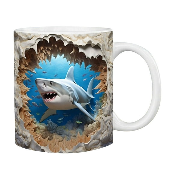 EUDIDV Decorative Ceramic Mug Ocean Ceramic Coffee Mark Cup Tea Water Cup Large Ceramic Mug