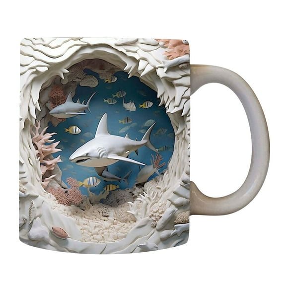 EUDIDV Decorative Ceramic Mug Ocean Ceramic Coffee Mark Cup Tea Water Cup Large Ceramic Mug