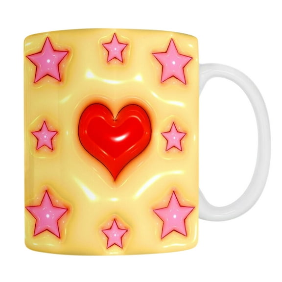 EUDIDV Decorative Ceramic Mug Three-dimensional Visuals Effects Mugs Valentine's Day Heart Ceramic Coffee Mark Cup Couple Water Cup For Him Or Her Gift Large Ceramic Mug