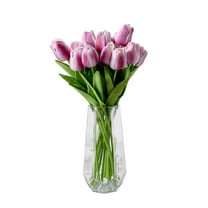 EUDIDV Decorative Faux Flowers 10Pcs Artificial Tulips Fake Flowers For Spring Decoration Mother's Day Tulips Kitchens Offices Weddings Flower Bouquets Flower Arrangements Artificial Flowers