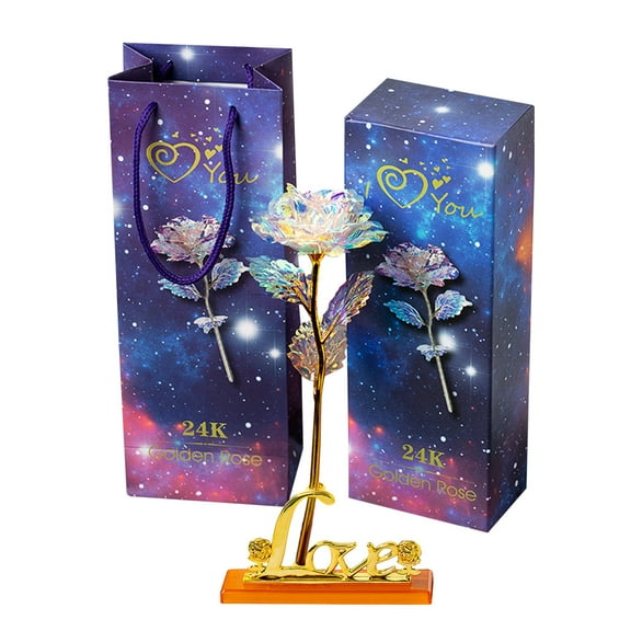 EUDIDV Decorative Faux Flowers Colorful Galaxy Artificial Rose Flower Gift Valentine's Christmas Artificial Flowers