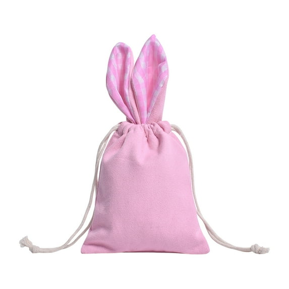 EUDIDV Easter Decor,Canvas Easter Bag Border Rabbits Ears Multicolor Easter Tote Basket,Easter Party Supplies