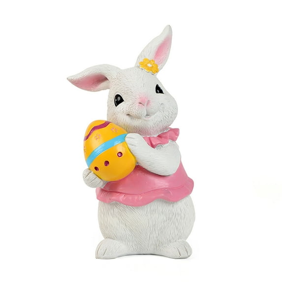 EUDIDV Easter Decorations Easter Cute Bunny Ornament Resin Crafts Indoor Outdoor Holiday Statue Decoration For Garden Patio Yard Easter Eggs Party Supplies