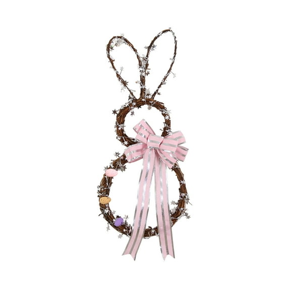 EUDIDV Easter Decorations Easter Eggs New Easter Decorative Garland DIY Rattan Rabbits Decorative Pendant Accessories Indoor Door Pendant Decoration Easter Party Supplies