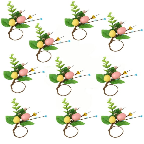 EUDIDV Easter Decorations Easter Eggs New Spring Colored Berries Easter Eggs Napkin Ring Europe And The United States Simpler Hotel Home Decoration Easter Party Supplies