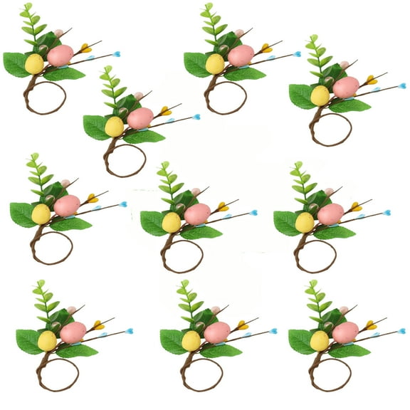 EUDIDV Easter Decorations Easter Eggs New Spring Colored Berries Easter Eggs Napkin Ring Europe And The United States Simpler Hotel Home Decoration Easter Party Supplies