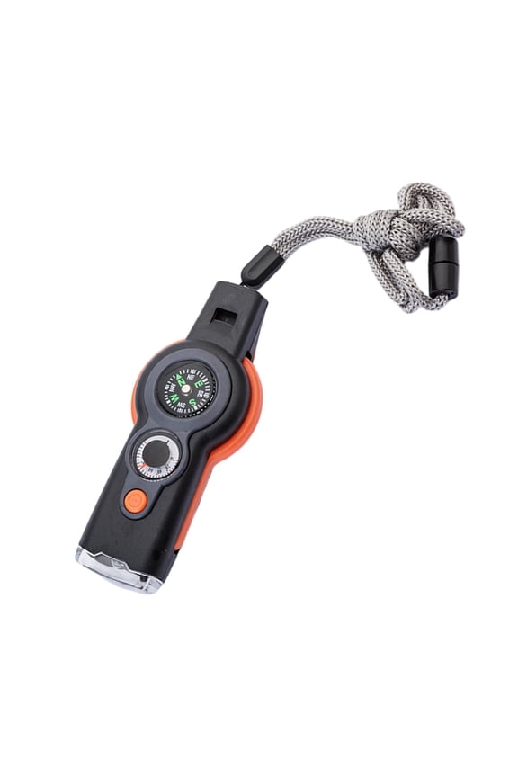 Emergency Whistle;Outdoor-in-oneMulti-functional Emergency Tool Survival Whistle + LED Light + + Glass + Reflector + Thermograph + Storage Compartment;Suitable for Training and Seeking Help