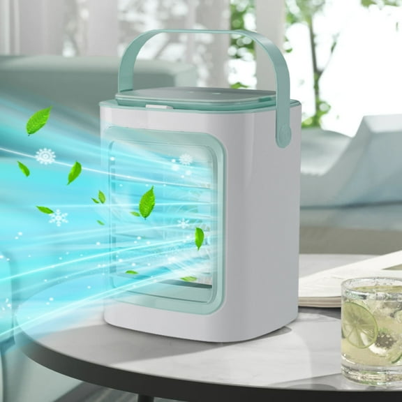 EUDIDV Evaporative Air Cooler Mist Chiller Office Cold Fan Home Desktop Cold Conditioning Fan Colourful Ambient Light Portable Air Cooler