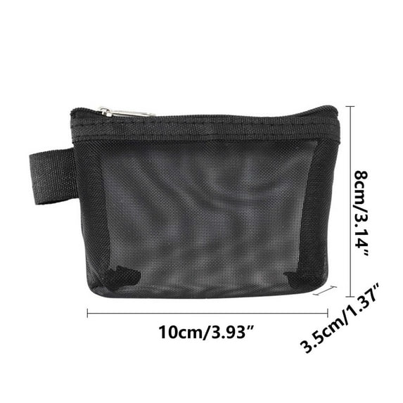 EUDIDV Extra-Large Nylon Three-dimensional Triangular Mesh Coin Purse Large-capacity Key Bag Card Case Coin Bag Transparent Storage Bag Collapsible Storage Bag Roomy