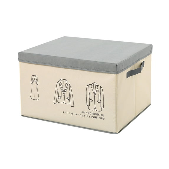 EUDIDV Extra-Large Storage Box With Lid, Non-woven Printed Clothes, Miscellaneous Toys, Sorting, Storage Box, Portable Foldable Storage, Large Size Collapsible Storage Bag Roomy
